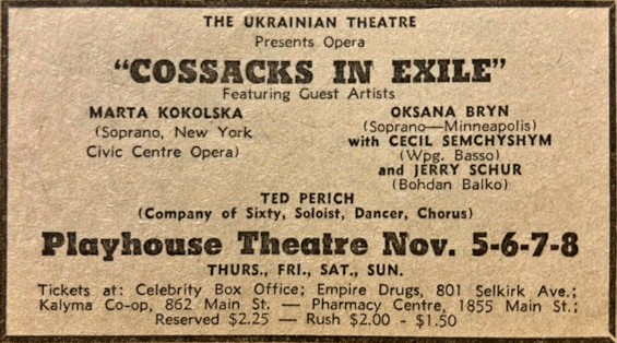 Cossacks In Exile Newspaper Ad