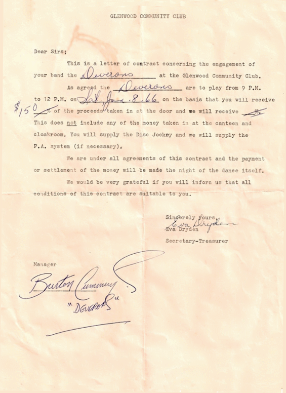 The Deverons Contract June 8, 1966