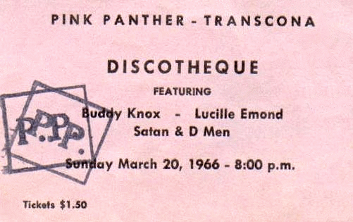 Ticket for event at The Pink Panther
                              in Transcona