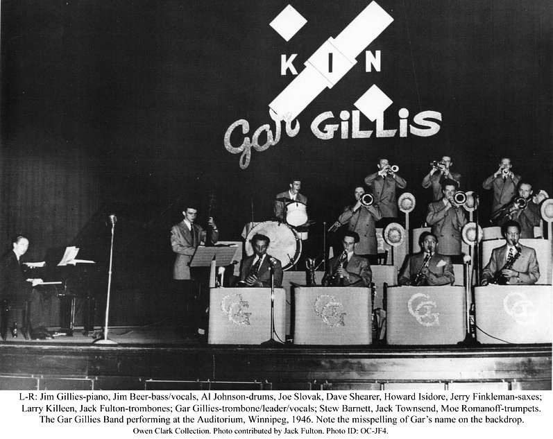 The Gar
                              Gillies Band at the Winnipeg Auditorium
                              1946