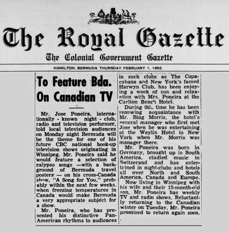 The Royal Gazette, Bermuda 1962
