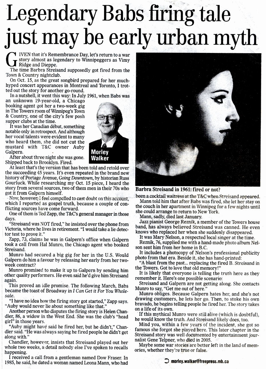 Winnipeg Free Press November 11, 2006