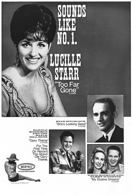 Epic Country Poster
                              advertising Lucille Starr's Record