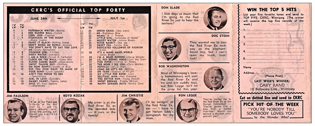 CKRC Top Forty Week Ending July 1,
                              1966